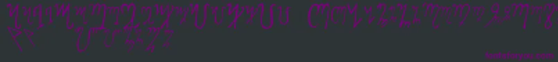 Więcej informacji o czcionce ThebanAlphabet Czcionka ThebanAlphabet – fioletowe czcionki na czarnym tle