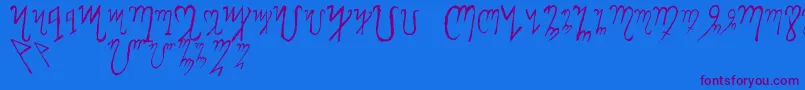 ThebanAlphabet Font – Purple Fonts on Blue Background