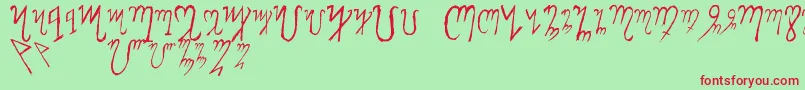 ThebanAlphabet Font – Red Fonts on Green Background
