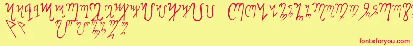 ThebanAlphabet Font – Red Fonts on Yellow Background