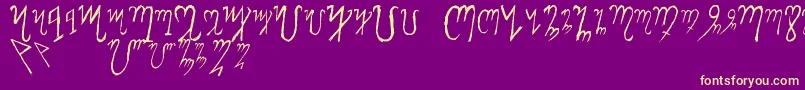 ThebanAlphabet Font – Yellow Fonts on Purple Background