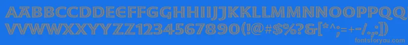 フォントMoonglowSemiboldext – 青い背景に灰色の文字