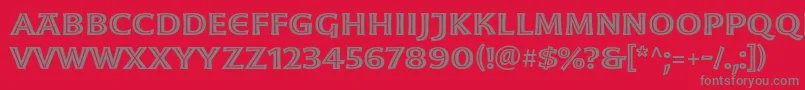 フォントMoonglowSemiboldext – 赤い背景に灰色の文字