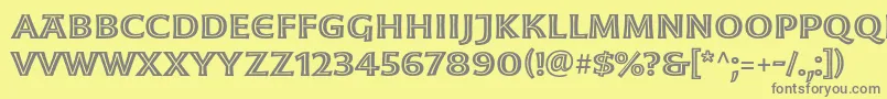 フォントMoonglowSemiboldext – 黄色の背景に灰色の文字