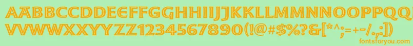 MoonglowSemiboldext Font – Orange Fonts on Green Background