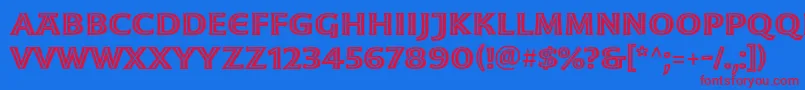 MoonglowSemiboldext Font – Red Fonts on Blue Background