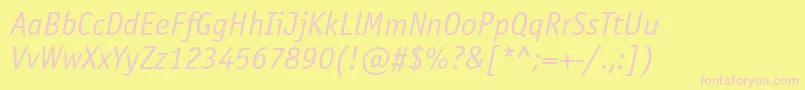 OfficinasanstttItalic Font – Pink Fonts on Yellow Background