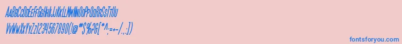 SfMoviePosterCondensedBoldOblique-Schriftart – Blaue Schriften auf rosa Hintergrund