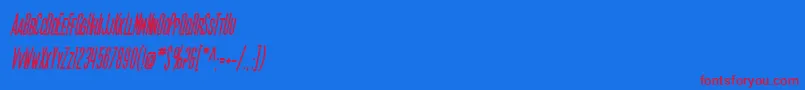 SfMoviePosterCondensedBoldOblique Font – Red Fonts on Blue Background