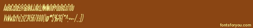 SfMoviePosterCondensedBoldOblique Font – Yellow Fonts on Brown Background