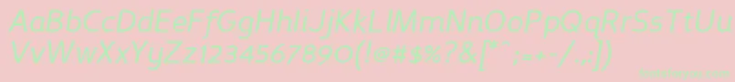 PerspectiveSansItalic Font – Green Fonts on Pink Background