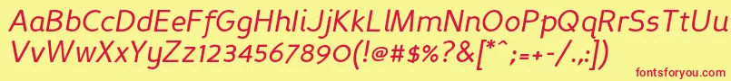 PerspectiveSansItalic Font – Red Fonts on Yellow Background