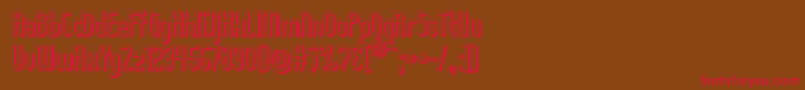 Ladyi3D Font – Red Fonts on Brown Background