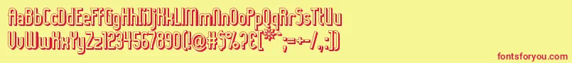 Ladyi3D Font – Red Fonts on Yellow Background