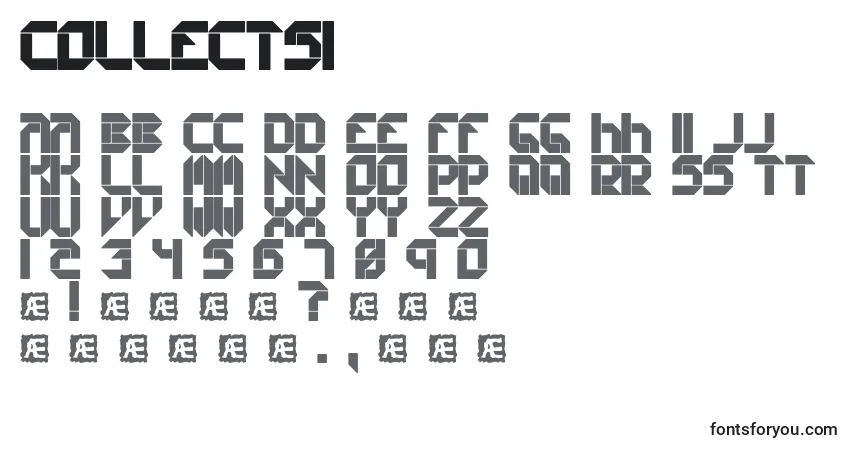 Czcionka Collects1 – alfabet, cyfry, specjalne znaki