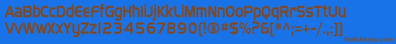 Sffourchecondensed Font – Brown Fonts on Blue Background