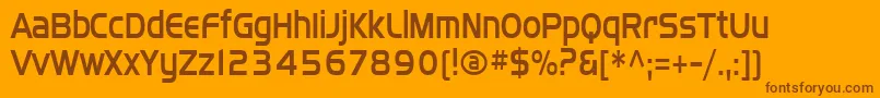 Sffourchecondensed Font – Brown Fonts on Orange Background