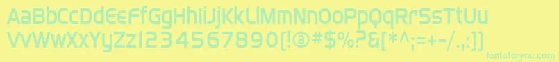 Sffourchecondensed Font – Green Fonts on Yellow Background
