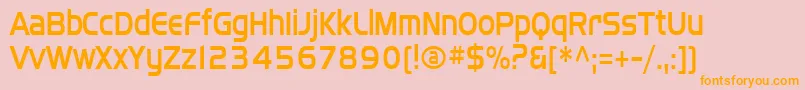 Sffourchecondensed Font – Orange Fonts on Pink Background