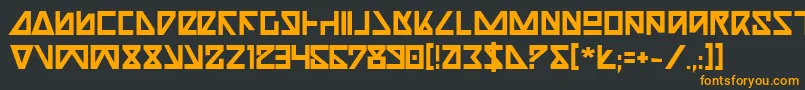 フォントNickTurboBold – 黒い背景にオレンジの文字