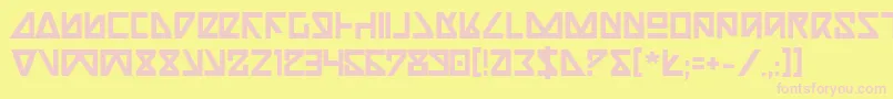 Fonte NickTurboBold – fontes rosa em um fundo amarelo