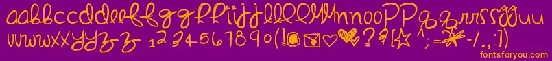 Inmydreams Font – Orange Fonts on Purple Background