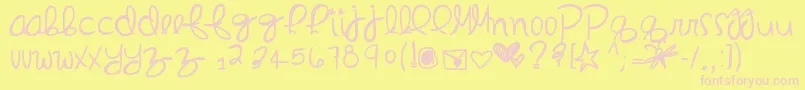 Inmydreams Font – Pink Fonts on Yellow Background