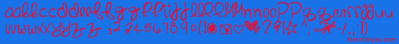 Inmydreams Font – Red Fonts on Blue Background