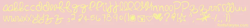 Inmydreams Font – Yellow Fonts on Pink Background