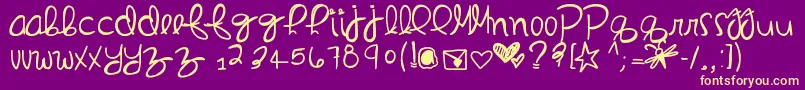 Inmydreams Font – Yellow Fonts on Purple Background