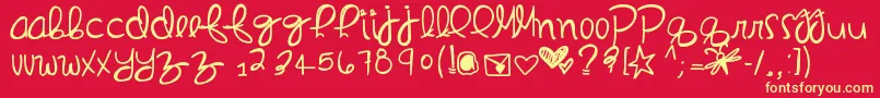 Inmydreams Font – Yellow Fonts on Red Background