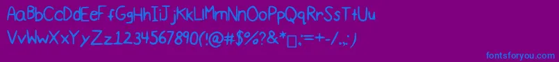 フォントComicsimple3 – 紫色の背景に青い文字