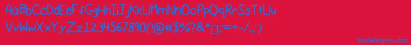 Comicsimple3 Font – Blue Fonts on Red Background
