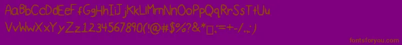 フォントComicsimple3 – 紫色の背景に茶色のフォント