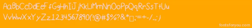 Comicsimple3 Font – Pink Fonts on Orange Background