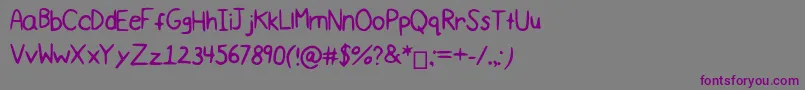 Шрифт Comicsimple3 – фиолетовые шрифты на сером фоне