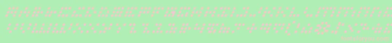 Fonte IconianItalic – fontes rosa em um fundo verde