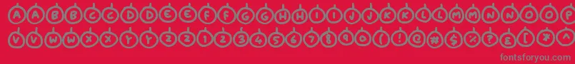 Baubles Font – Gray Fonts on Red Background