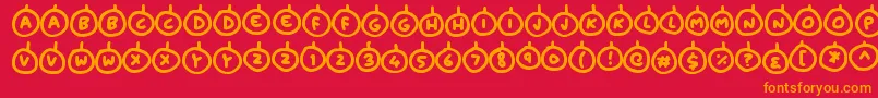 Baubles Font – Orange Fonts on Red Background