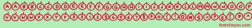 Baubles Font – Red Fonts on Green Background