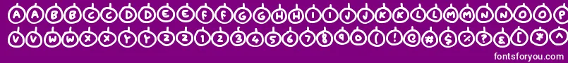Lisätietoja Baubles-fontista Baubles-fontti – valkoiset fontit violetilla taustalla