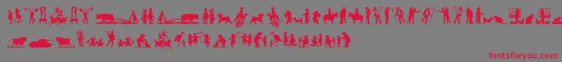 フォントMixedSilhouettesFive – 赤い文字の灰色の背景