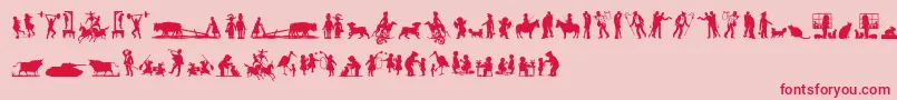 MixedSilhouettesFive Font – Red Fonts on Pink Background