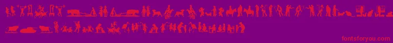 MixedSilhouettesFive Font – Red Fonts on Purple Background