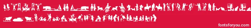 MixedSilhouettesFive Font – White Fonts on Red Background