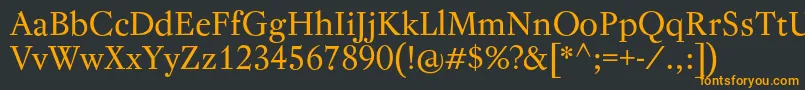 フォントRegentPro – 黒い背景にオレンジの文字