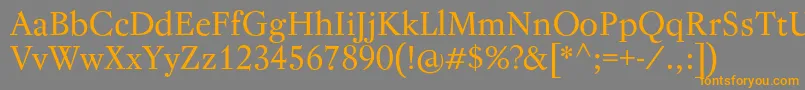 フォントRegentPro – オレンジの文字は灰色の背景にあります。