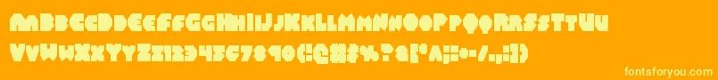 Balastaralcond-Schriftart – Gelbe Schriften auf orangefarbenem Hintergrund