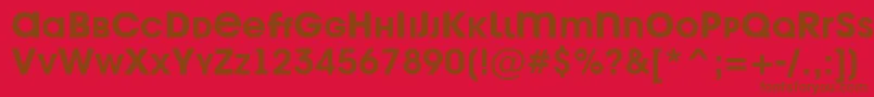 フォントAvant25 – 赤い背景に茶色の文字