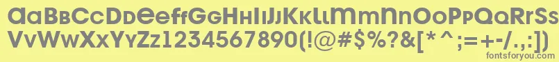 フォントAvant25 – 黄色の背景に灰色の文字